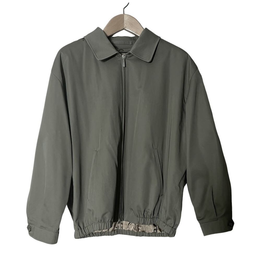 Burberry Men's Khaki Casual Cotton Blend Jacket Wool Blend Lining XL